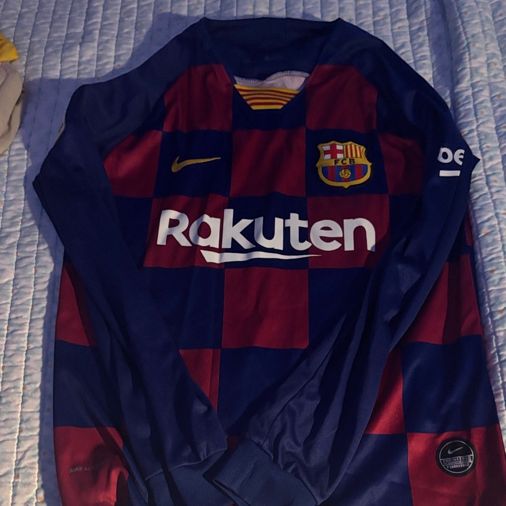 Nike Barcelona Red and Blue Checkered Jersey